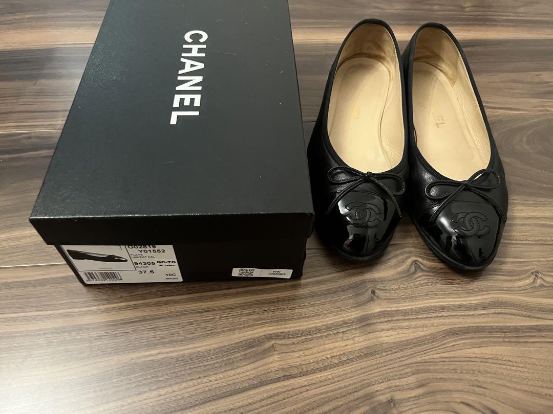 CHANEL ネイビー バレリーナシューズ24センチ org.jpg