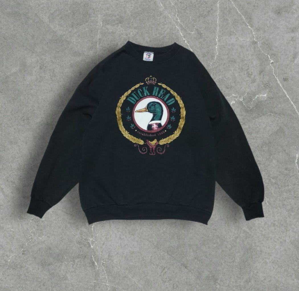 US古着　USA製　90s　Duck Head　スウェット　美品　サイズXL 古着 90年代 ダックヘッド Duck Head プリントスウェットシャツ