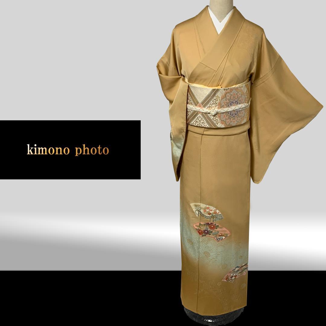 正絹【トールサイズ】未使用【極上逸品】金彩手描き友禅染め訪問着4点フルセット