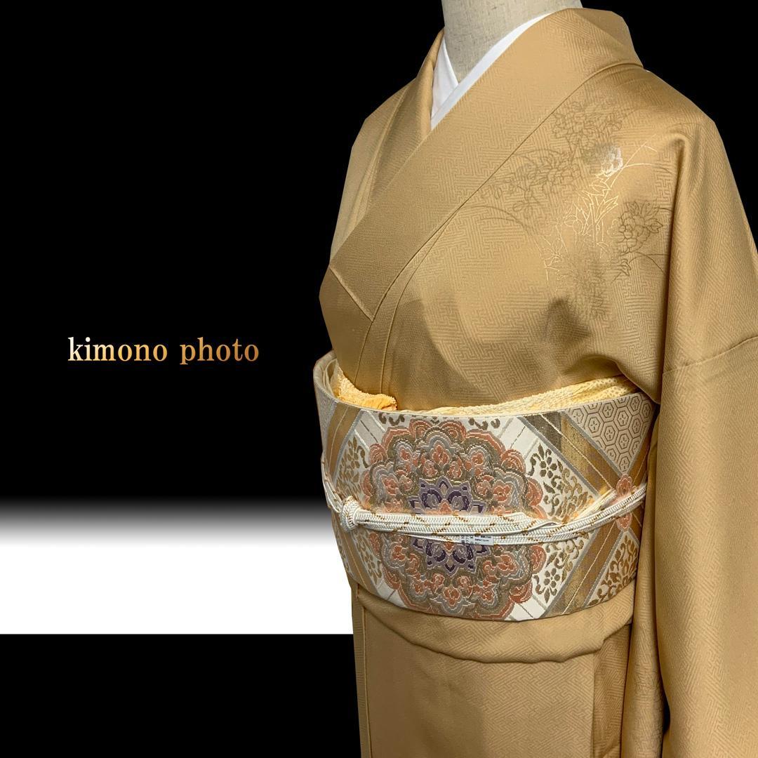 正絹【トールサイズ】未使用【極上逸品】金彩手描き友禅染め訪問着4点フルセット