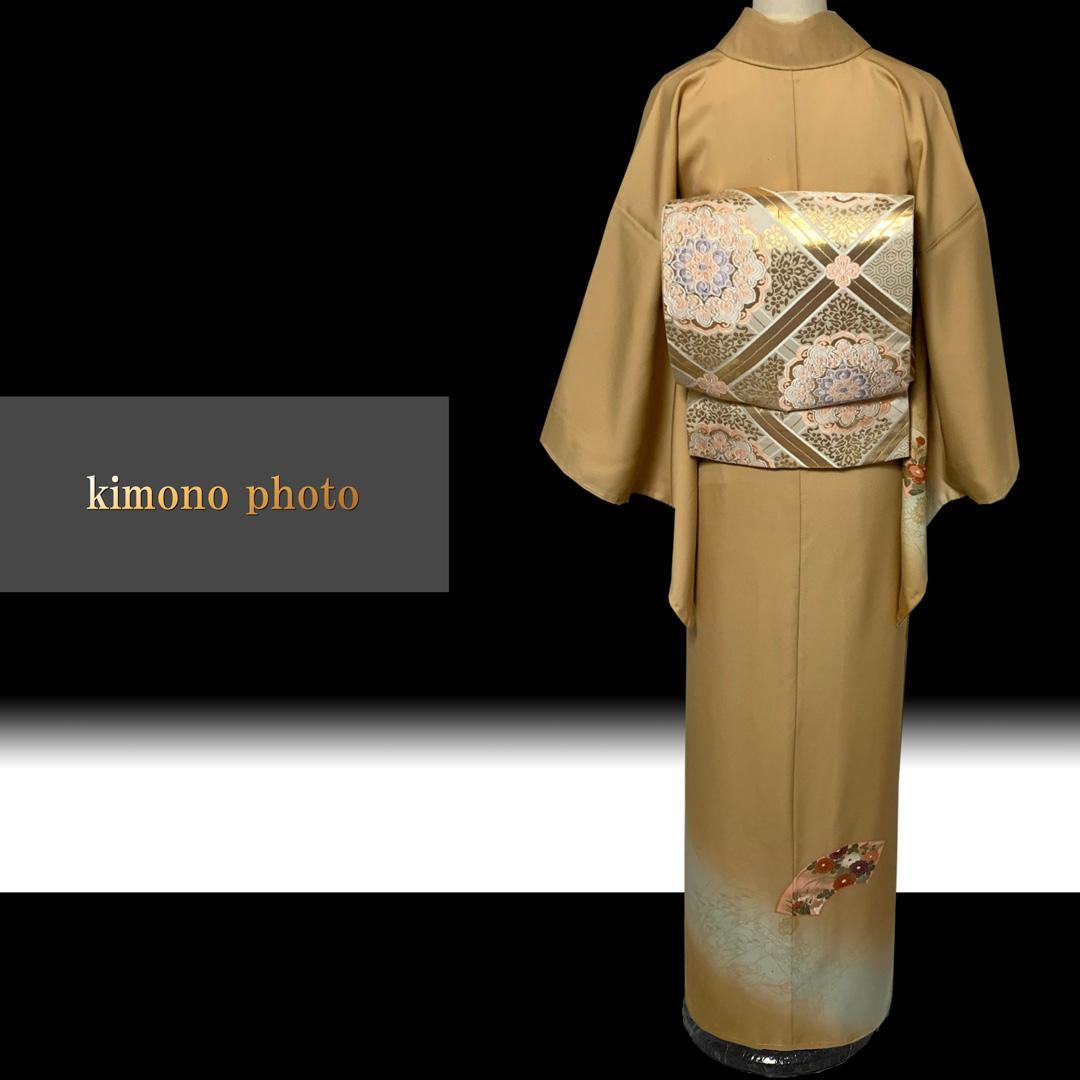 正絹【トールサイズ】未使用【極上逸品】金彩手描き友禅染め訪問着4点フルセット