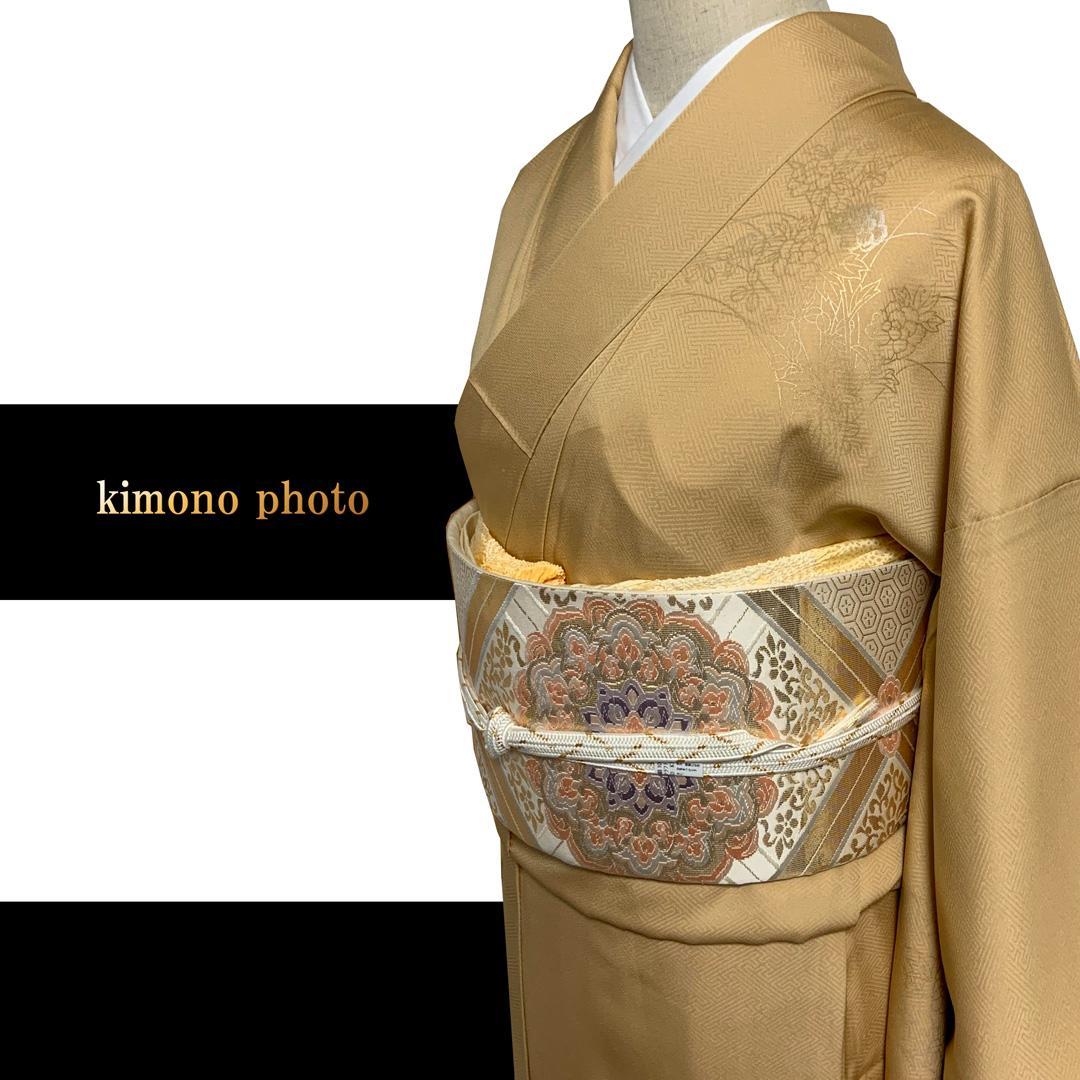 正絹【トールサイズ】未使用【極上逸品】金彩手描き友禅染め訪問着4点フルセット