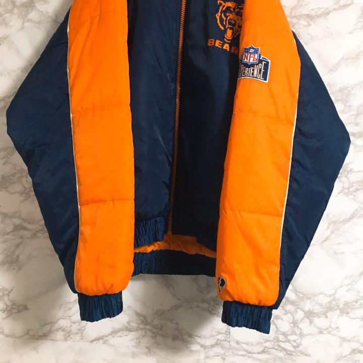 お買い得人気㊙ デカロゴ スタジャン オレンジ XL RaP7n-m88892497496 NFLシカゴベアーズ ワンポイント刺繍 大特価在庫