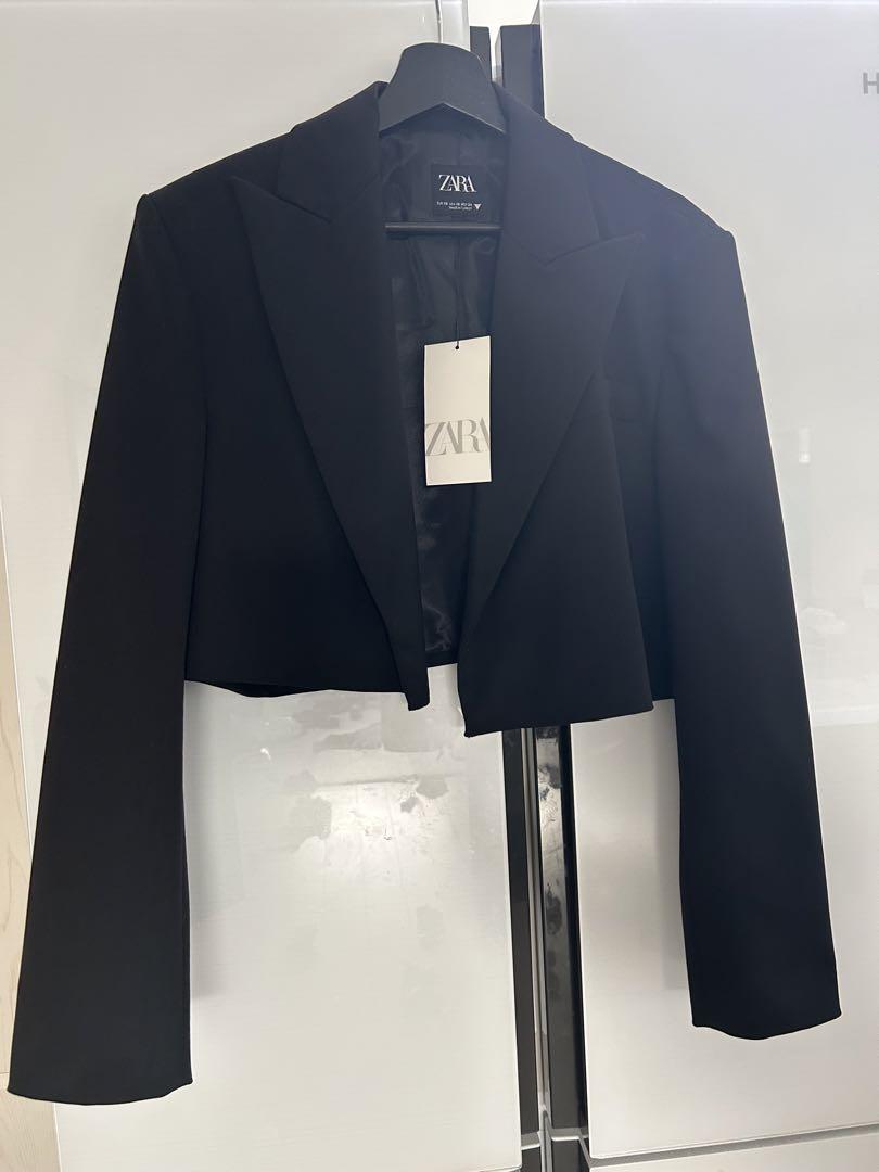 新品未使用 ZARA ブラック テーラードジャケット XS ZARA(ザラ) / テーラードジャケット/XS/フェイクレザー/ブラック