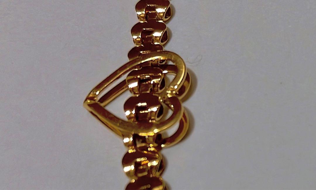 美品　【18k】 18金　ブレスレット　ハートの飾り付き　ゴールド