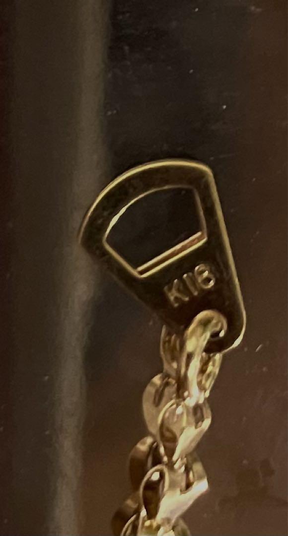 美品　【18k】 18金　ブレスレット　ハートの飾り付き　ゴールド