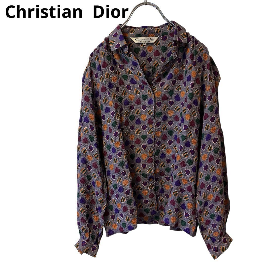 クリスチャンディオール　シルクブラウス Christian Dior - 希少◎クリスチャンディオール シルク100
