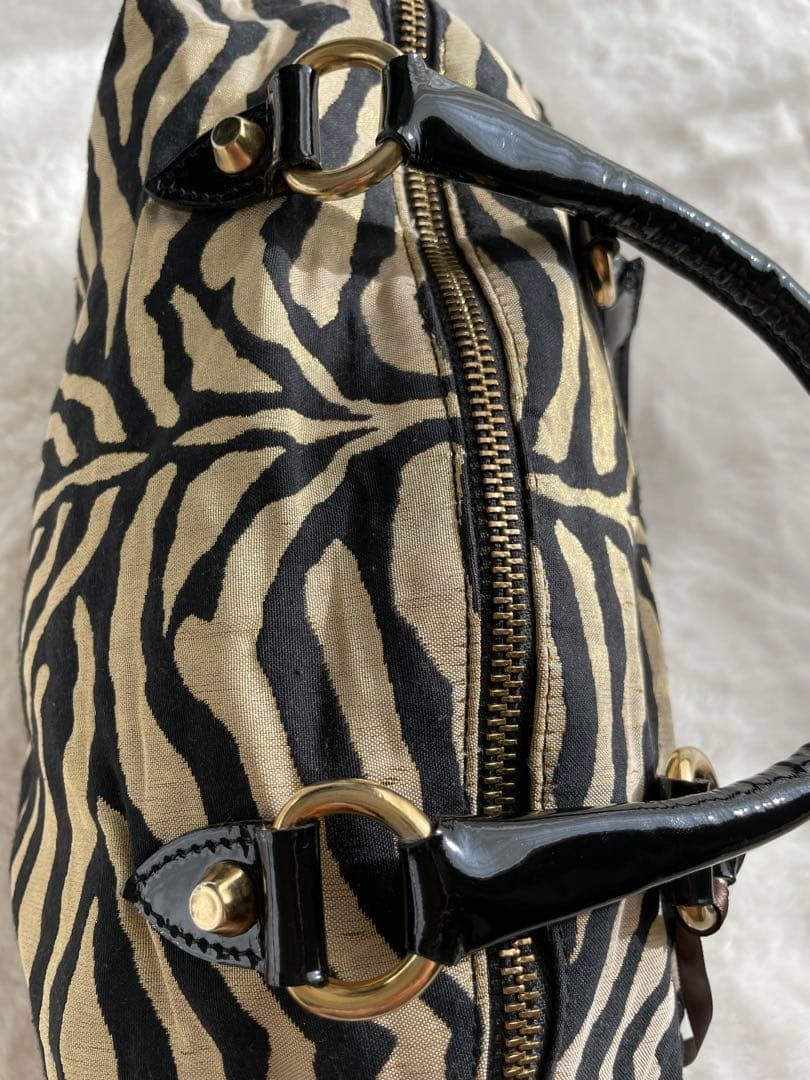 新品未使用【LE SOLIM】 ゼブラ柄　ハンドバッグ