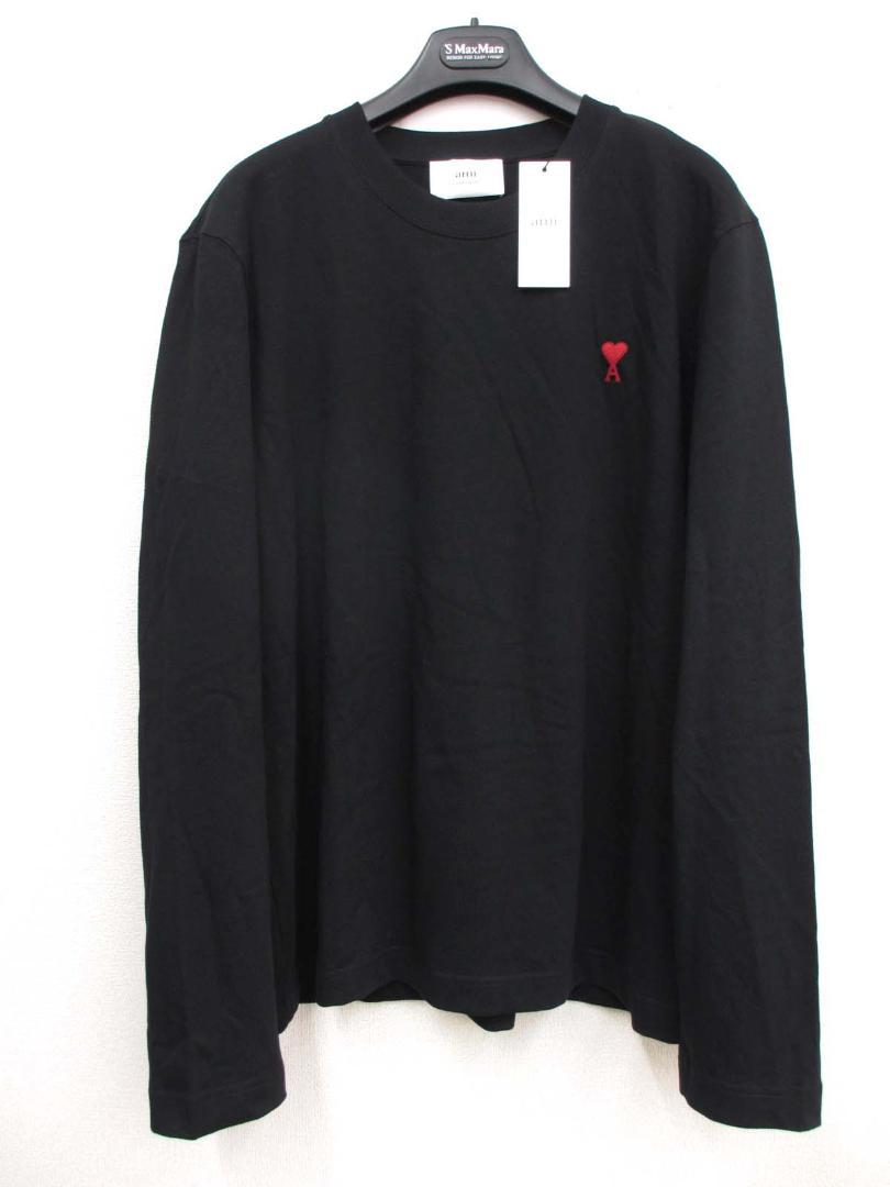 未使用 Ami Paris 25SS 長袖Tシャツ ブラック XL