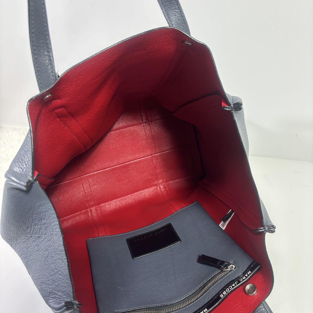 マークジェイコブス タグトートバッグ 2way レザー シボ革
