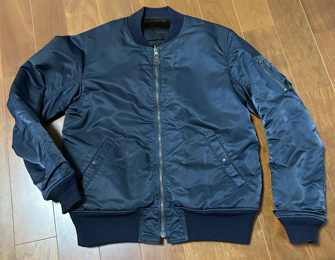 ハリラン リバーシブル MA-1 ジャケット ブルゾン ネービー 2 M