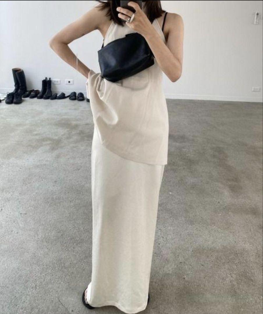 M 完売品 ENOF ace long straight skirt ホワイト enof ace long straight skirt ホワイト Lサイズ