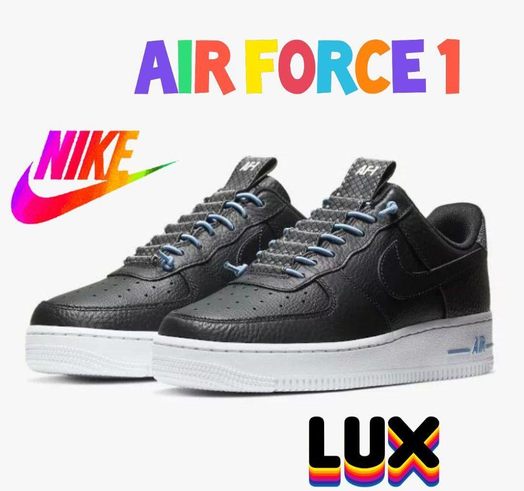 最先端 NIKE AIRFORCE ブルー ブラックライト エアフォース1LUX ナイキ 靴