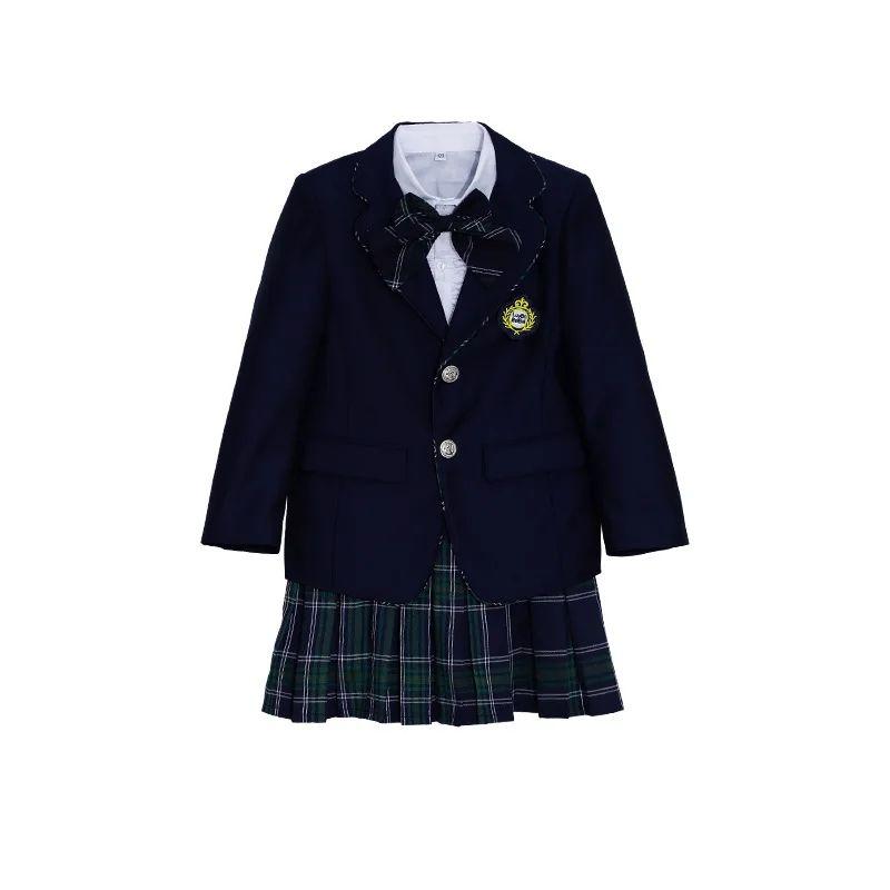160　紺チェック柄　リボン　6点セット　女の子　卒業式　可愛いアイドル風　5 160 紺チェック柄 リボン 6点セット 卒業式 可愛いアイドル風