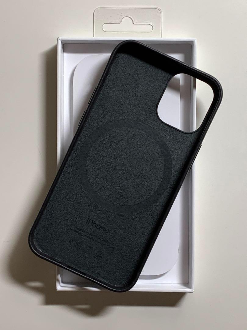 新品】純正 iPhone 12 mini レザーケース・ブラック - iPhone