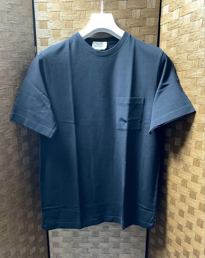 HERMES エルメス 「H」刺繍入りTシャツ HERMES エルメス 衣類 H刺繍Tシャツ メンズXL ホワイト コットン