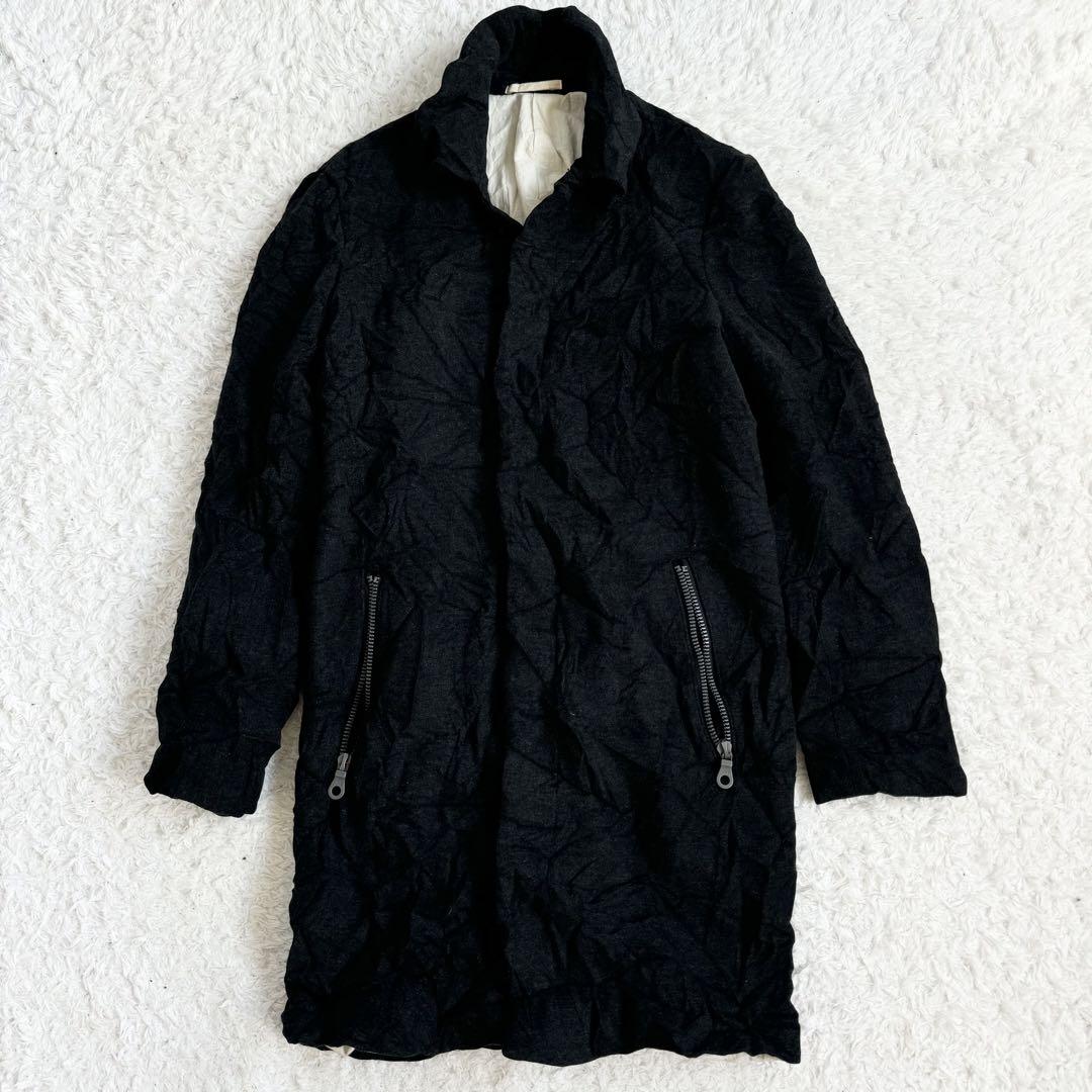 美品　ATTACHMENT アタッチメント　シワ加工　ウールコート