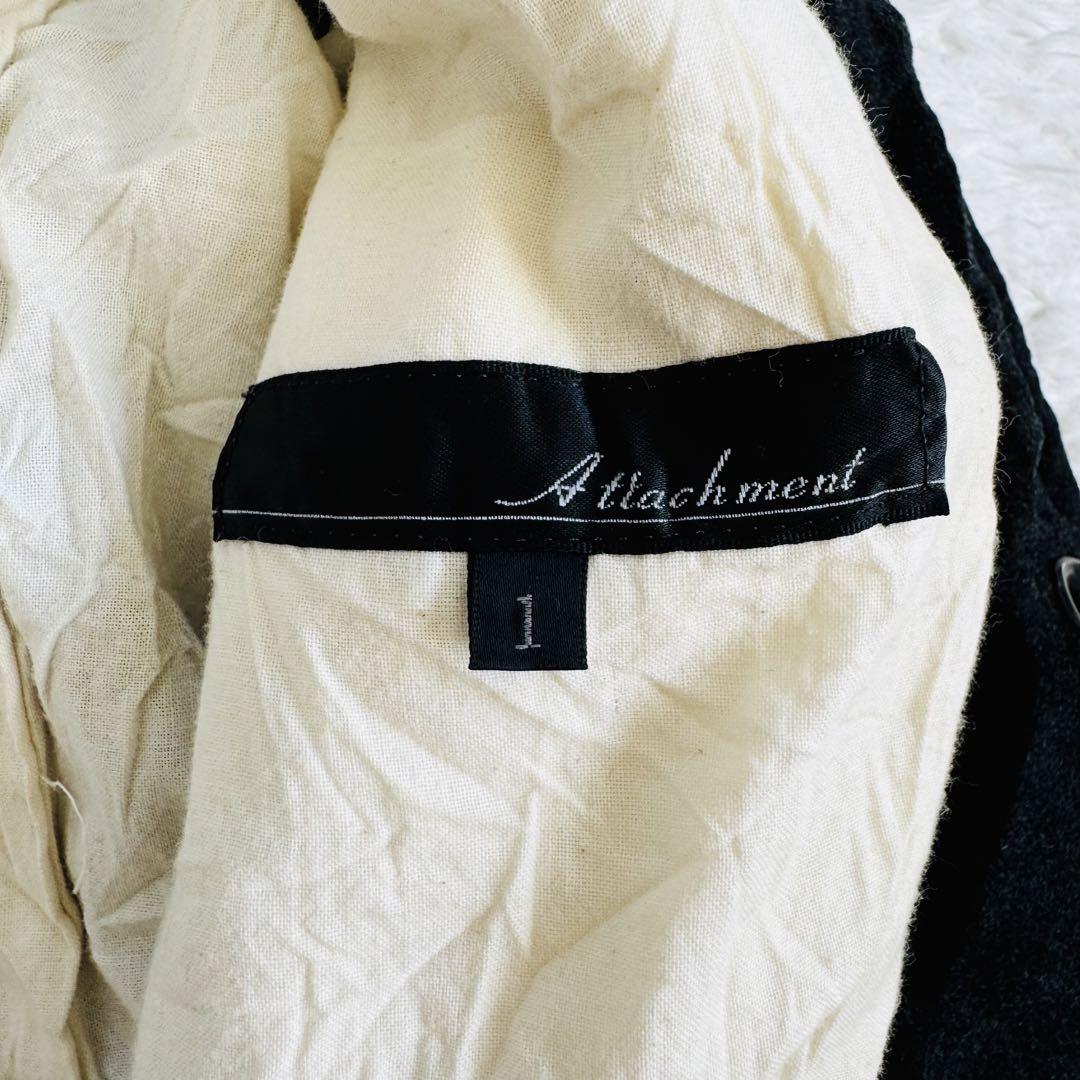美品　ATTACHMENT アタッチメント　シワ加工　ウールコート