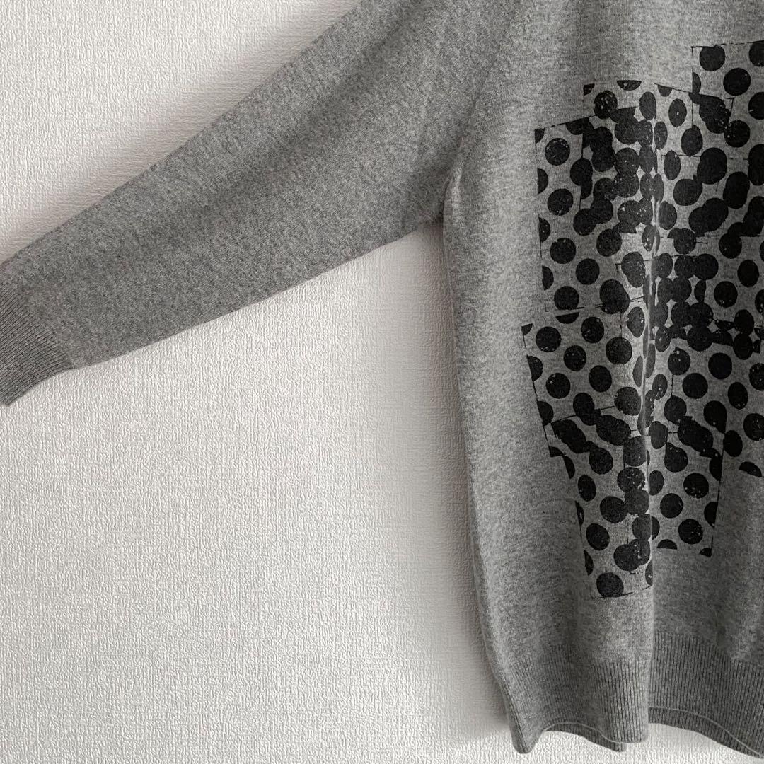 【美品】Y's ワイズ 23AW オーバーサイズ ドットプリント ニットセーター