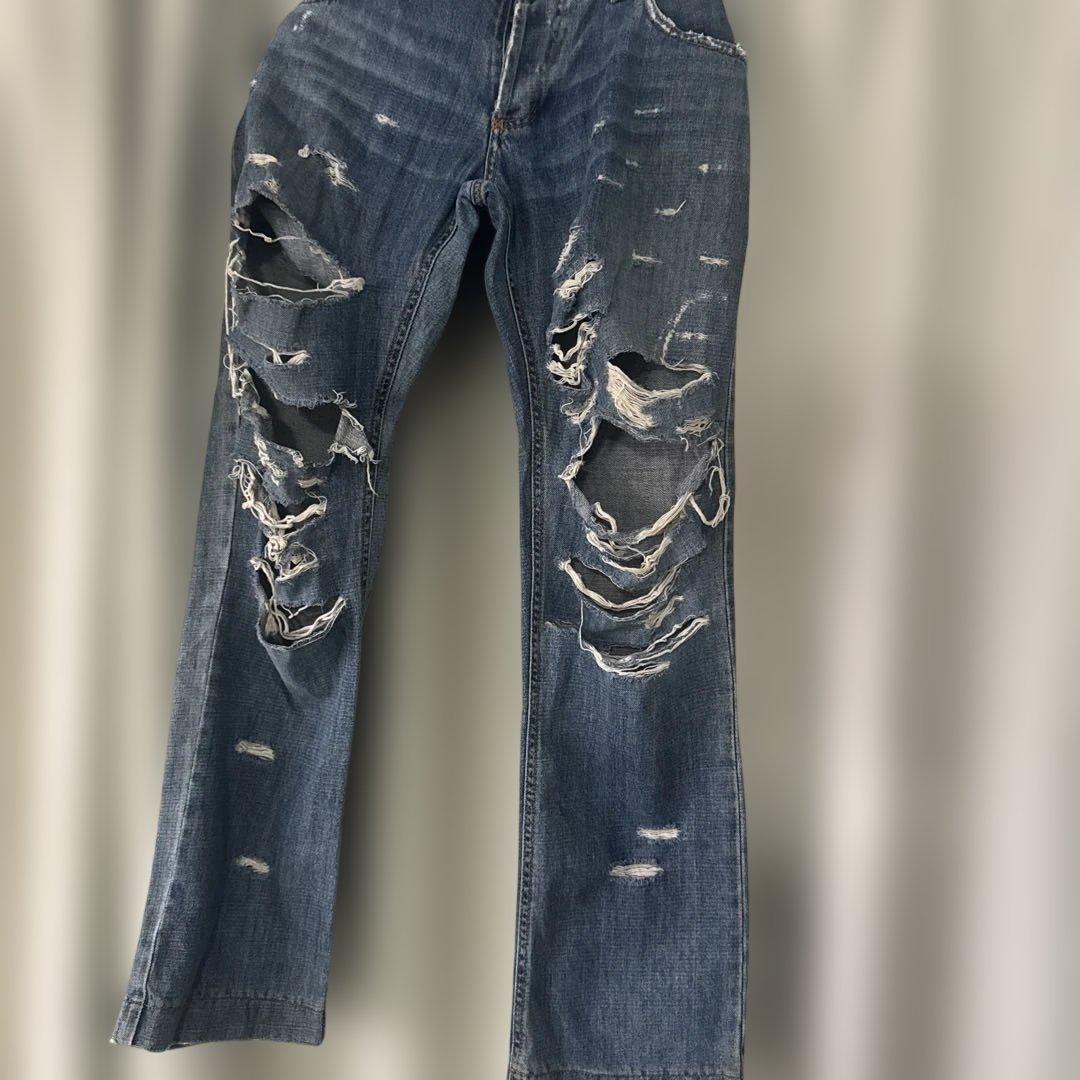 DOLCE&GABBANA ダメージデニム◆ヴィンテージ加工 クラッシュジーンズ