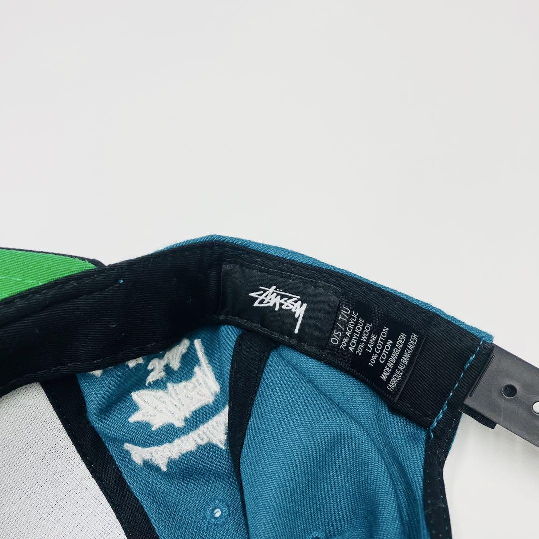 Stussy 刺繍Sロゴ キャップ ターコイズ/ネイビー - メルカリ