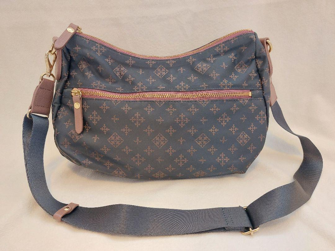 ☆日本製russetラシットショルダーバッグピンクグレー美品☆