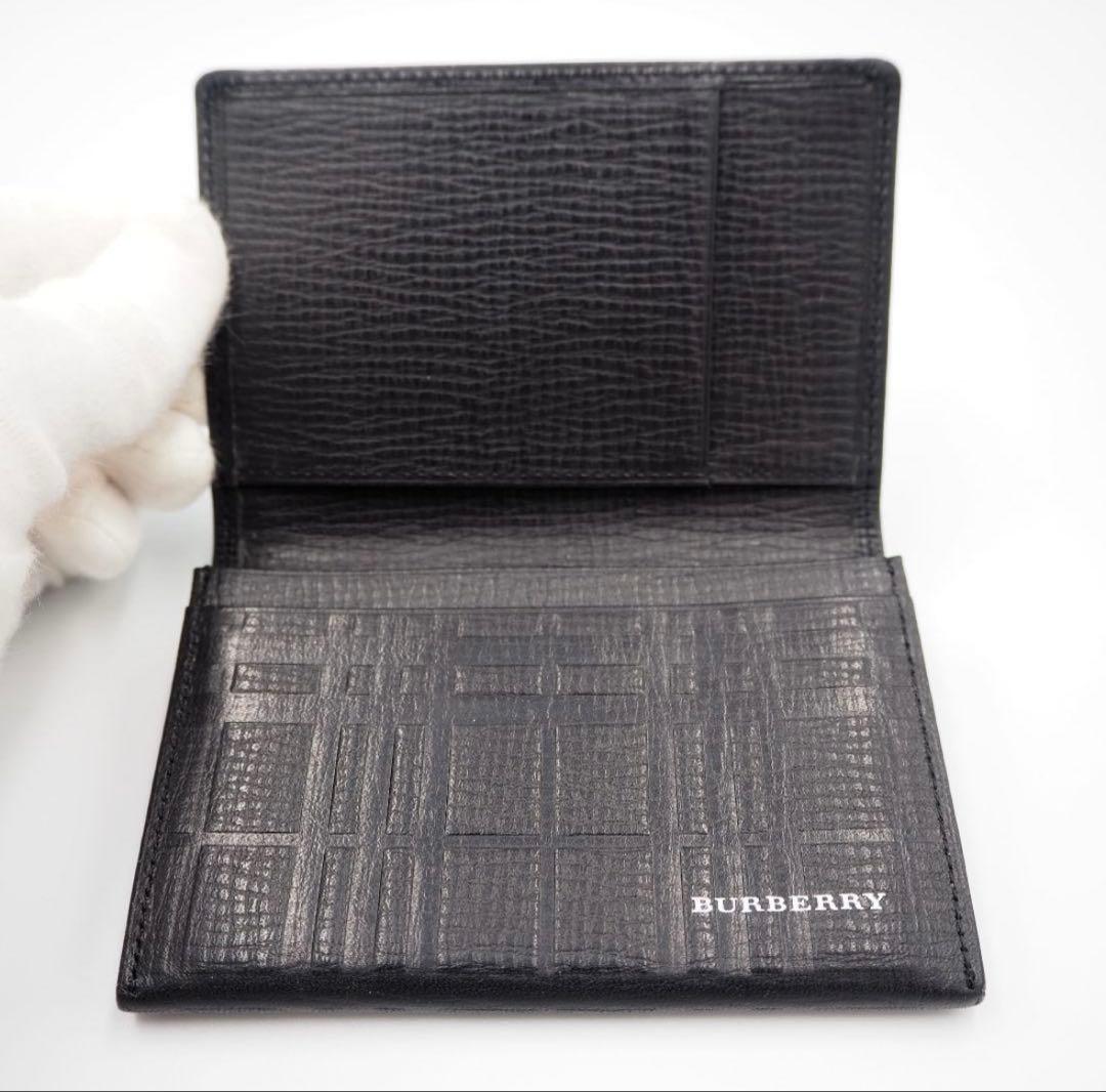 BURBERRY ブラックレザーカードケース 名刺入れ BURBERRY ブラックレザーカードケース 名刺入れ