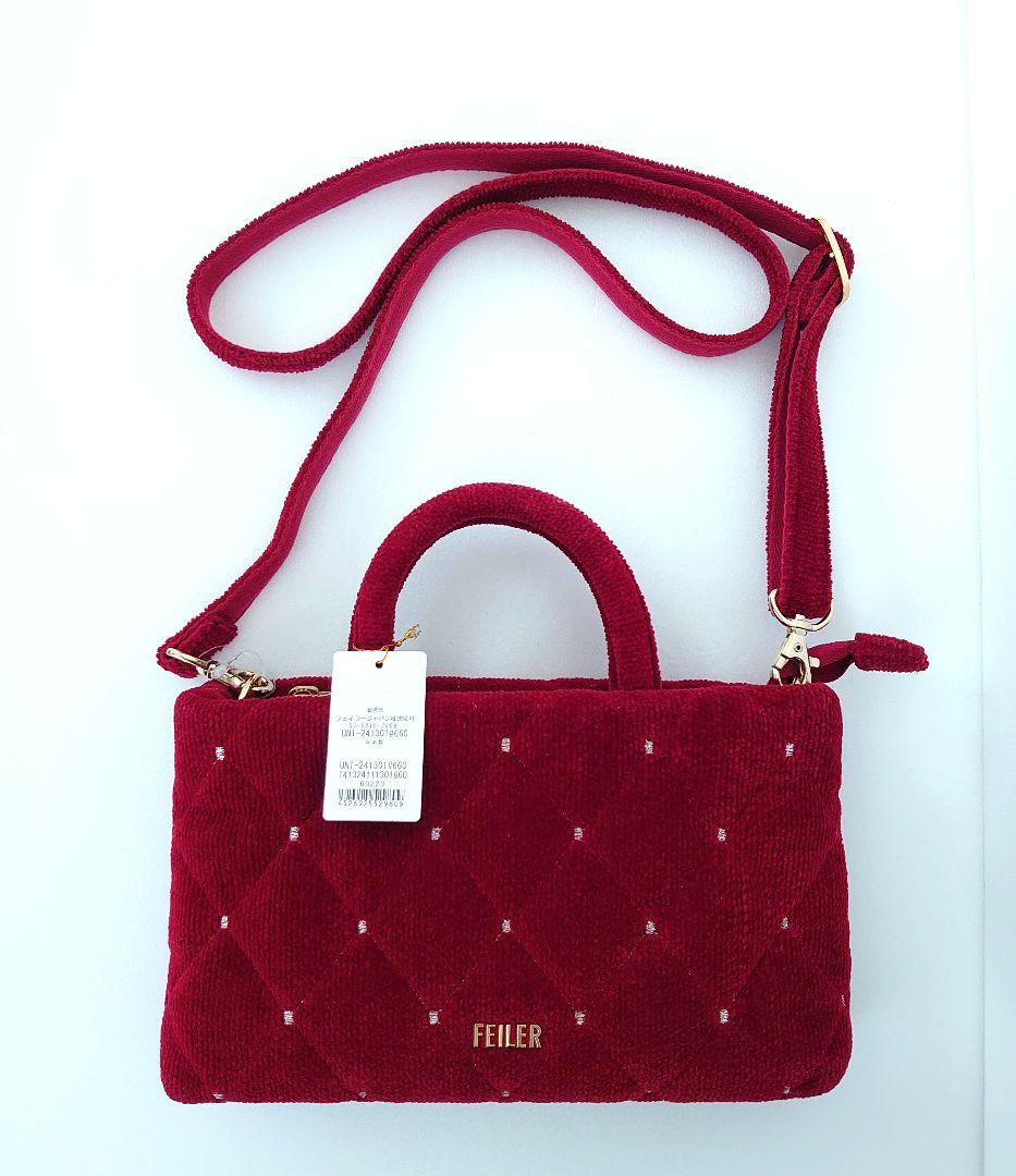 匿名配送☆新品 フェイラー ユニ ミニショルダー ダークレッド