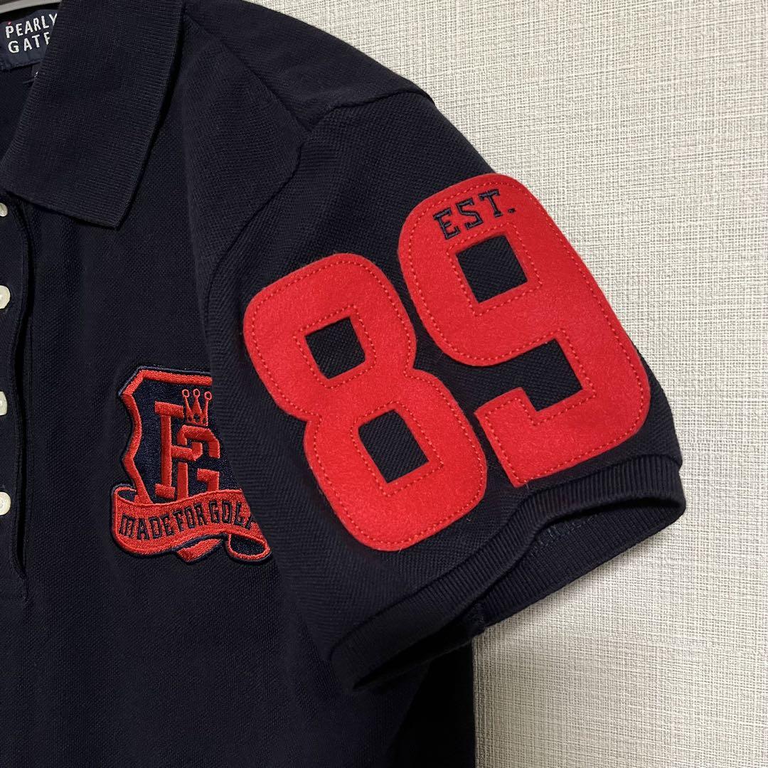 着用少 パーリーゲイツ 25周年 半袖ポロシャツ 紺 サイズ1 日本