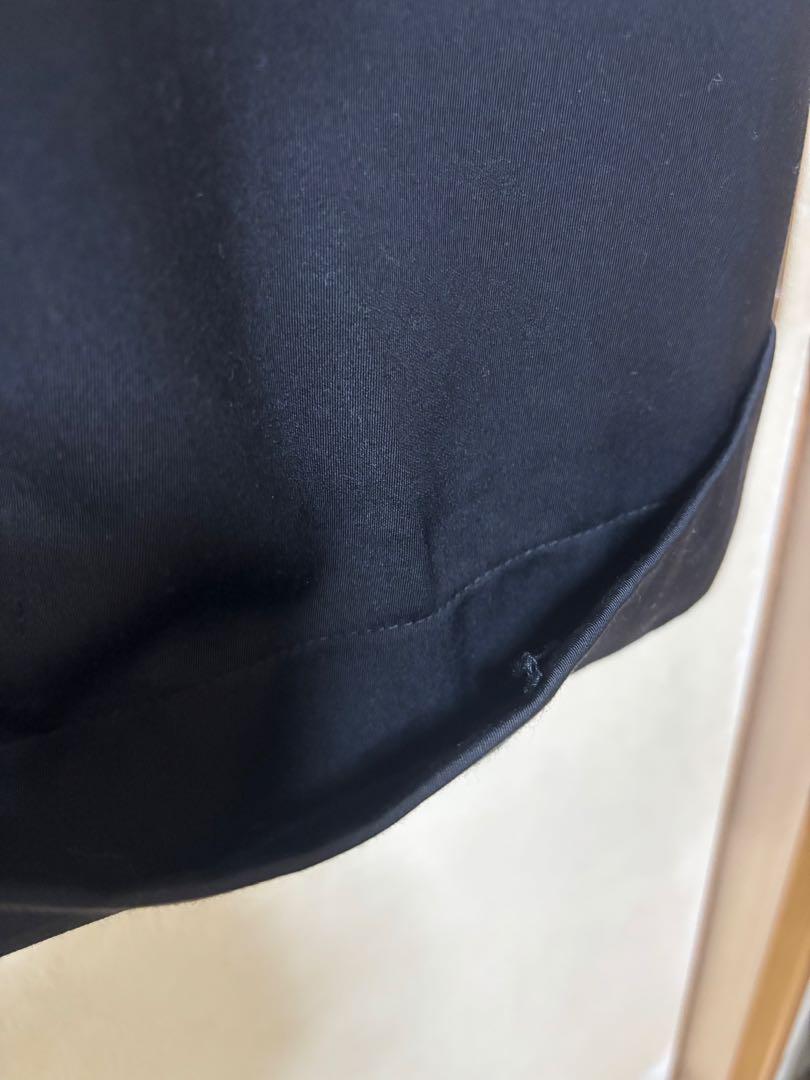 Camphor wood 2tuck wide baggy slacks 黒 S