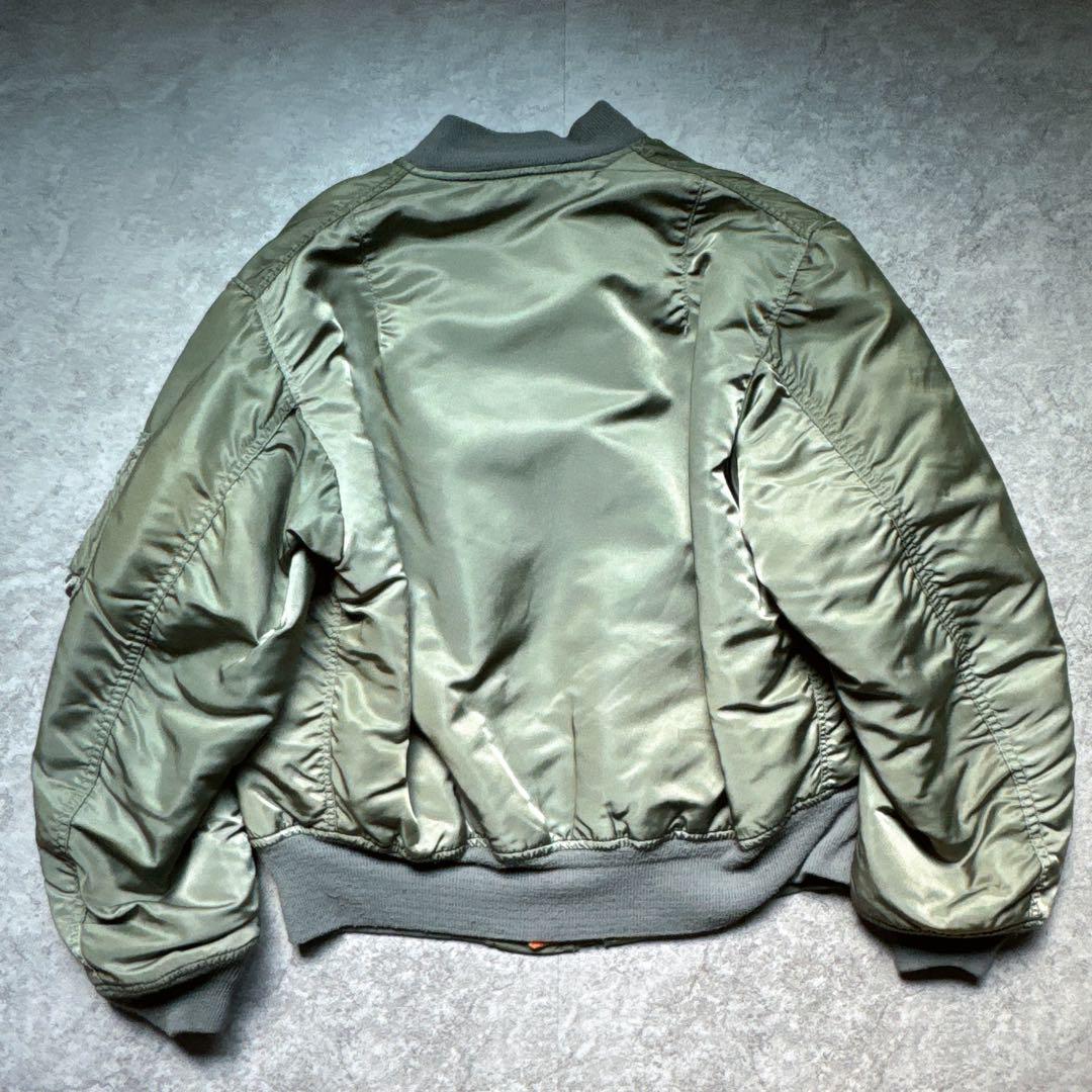 80s旧タグ アルファMA-1 フライトジャケット USA製 カーキ グリーン