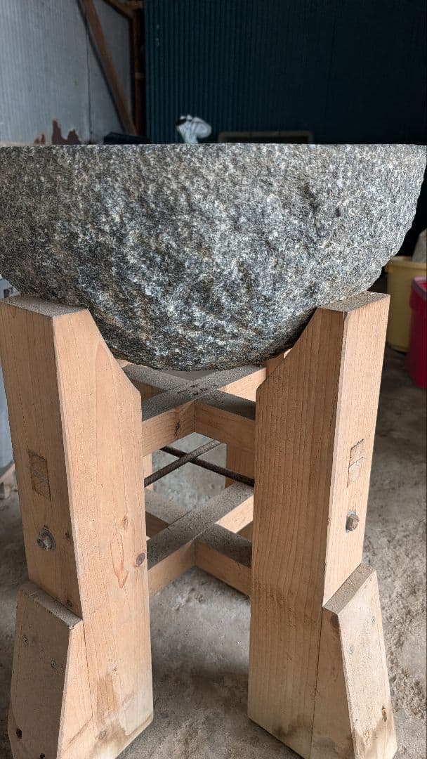 石製臼と木製杵セット 直径約40cm目立った傷や汚れなし WWW_OPDRERGINERDOGAN_COM