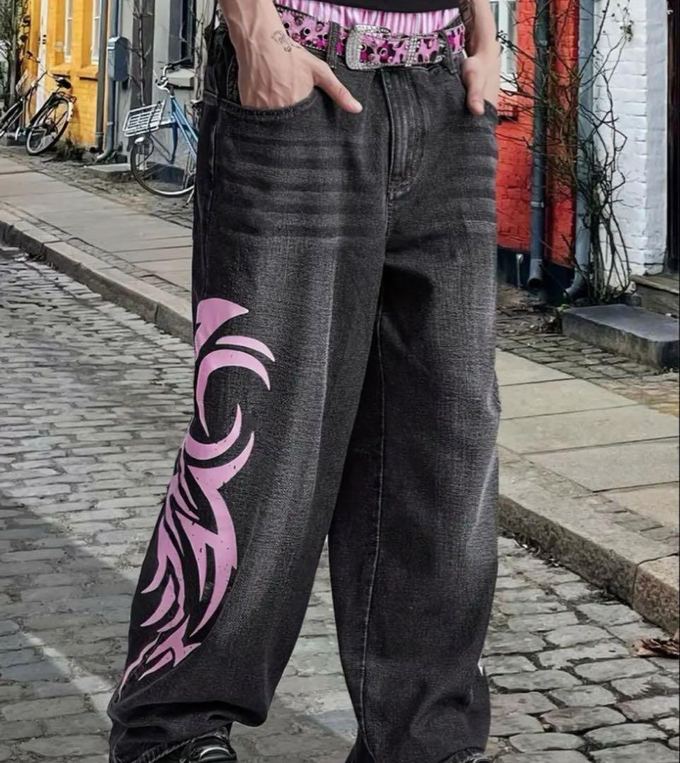 y2k ロック ラッパーjaded london bigboy デニム地底人似 バギーデニム menes jaded london bigboy 地底人似 - メルカリ