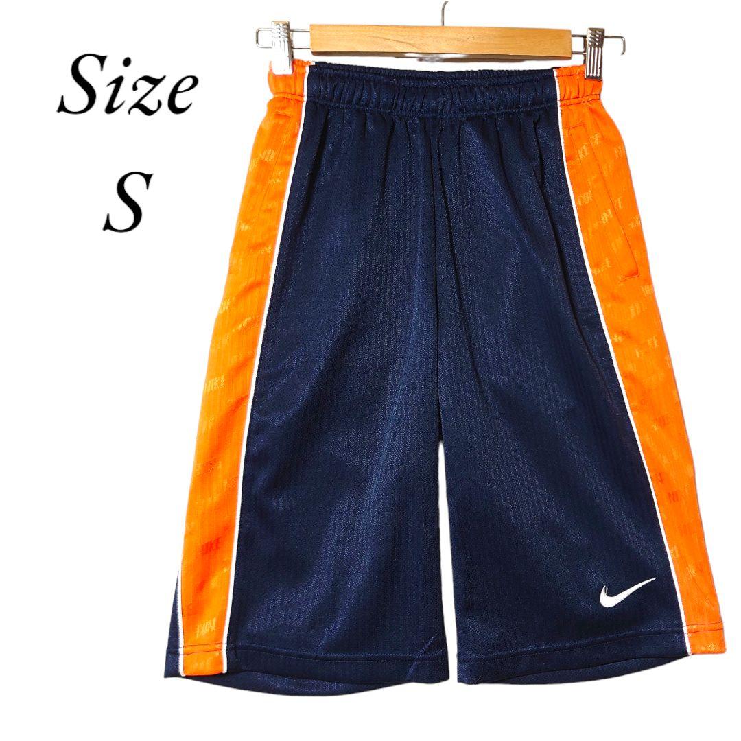 NIKE  パンツ　ネイビー×オレンジ　Sサイズ ナイキ ハーフパンツ スポーツウェア フィットドライ ネイビー