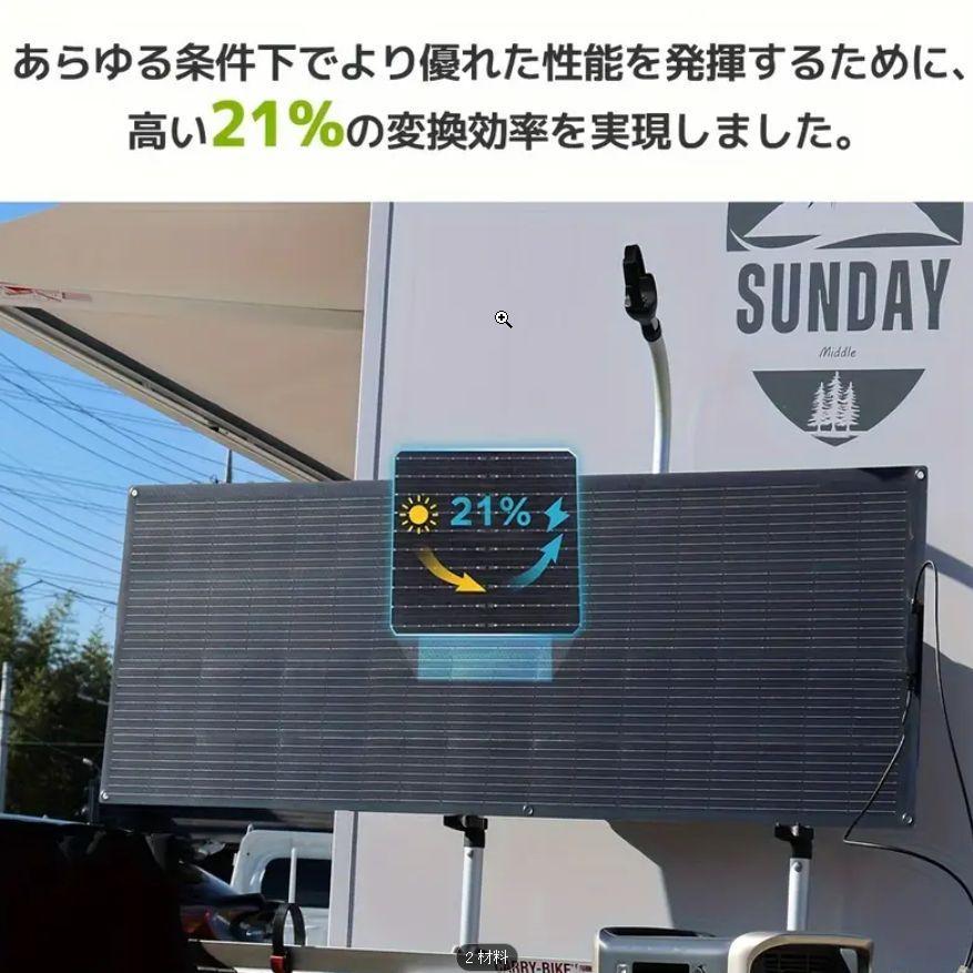 0501 LVYUAN ソーラーパネル 50W 軽量 曲る 変換効率21% 防災
