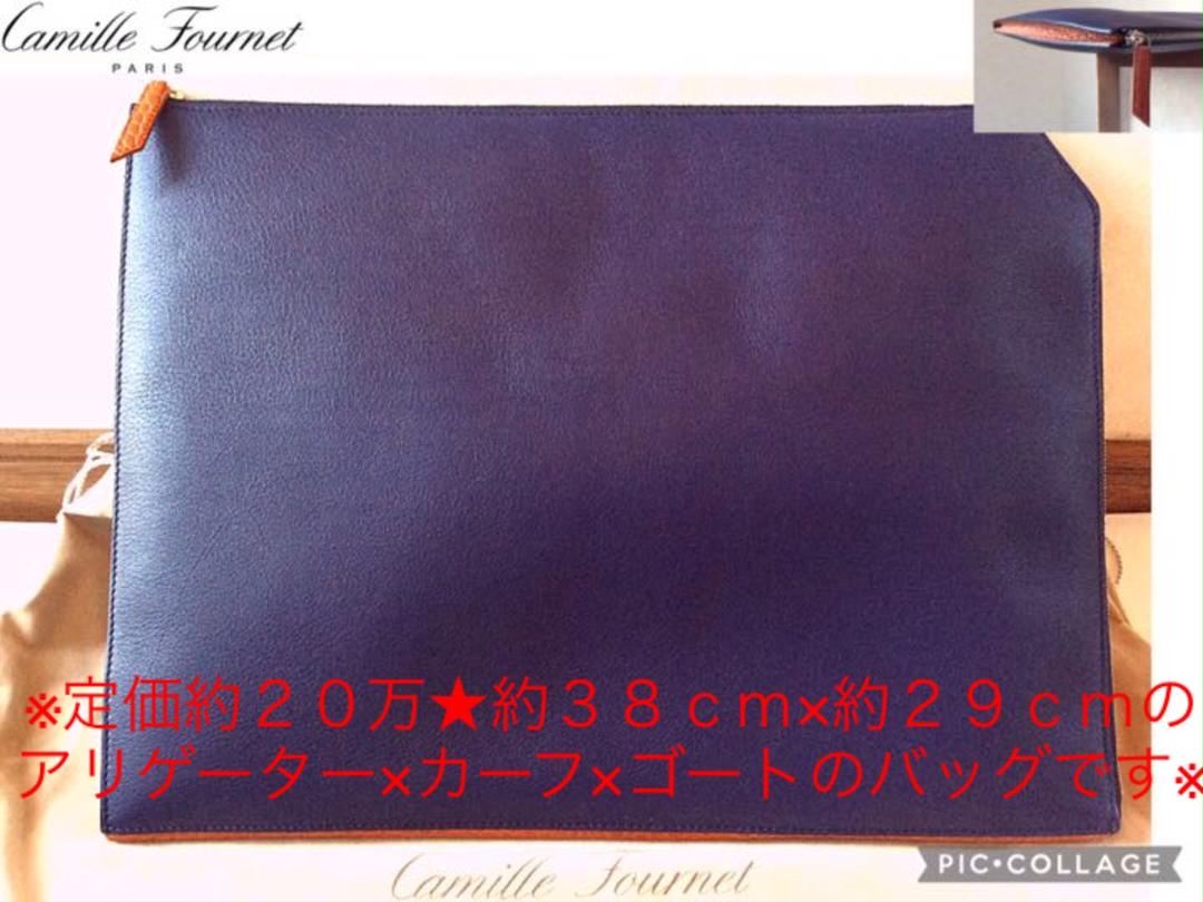逸品】 限定SALE!カミーユフォルネ定価20万アリゲーター&ゴートカーフクラッチバッグ - ビジネスバッグ 逸品】 限定SALE!カミーユフォルネ定価20万アリゲーター&ゴートカーフクラッチバッグ - ビジネスバッグ