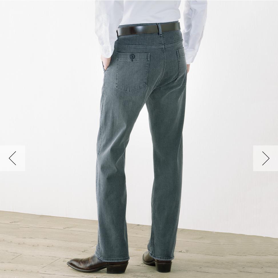 タグ付き新品 植野敏清 ストレート デニム ブラック ストレッチパンツ