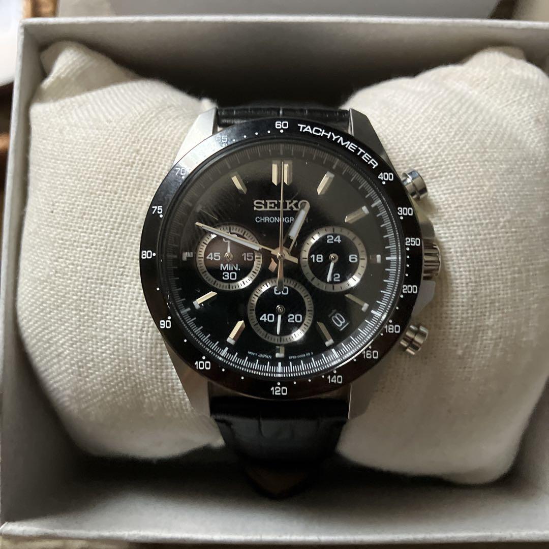 レビュー高評価の商品!の商品をすべて クロノグラフ SEIKO ブラック メルカリ - レザー 時計