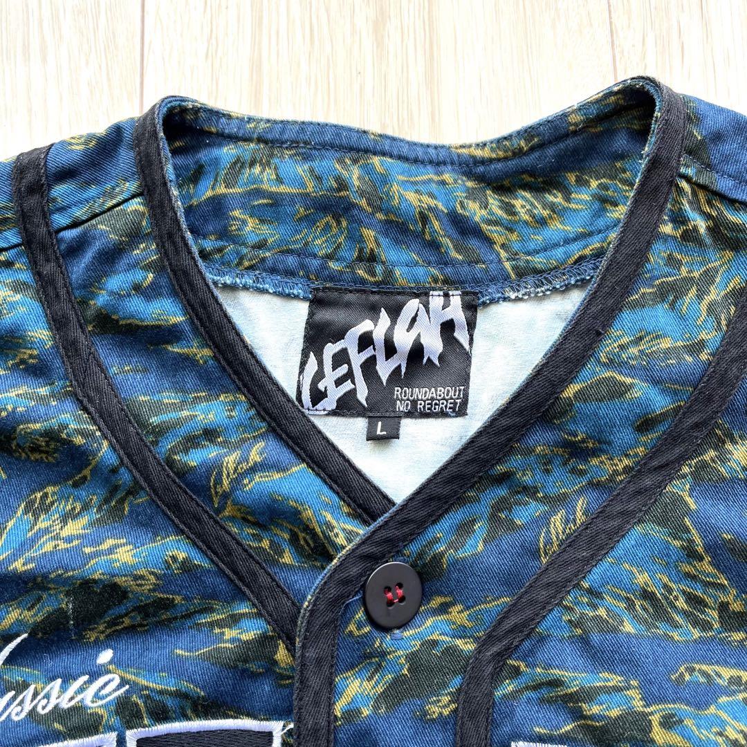 ❤️【美品】LEFLAH レフラー ベースボールシャツ カモフラ L