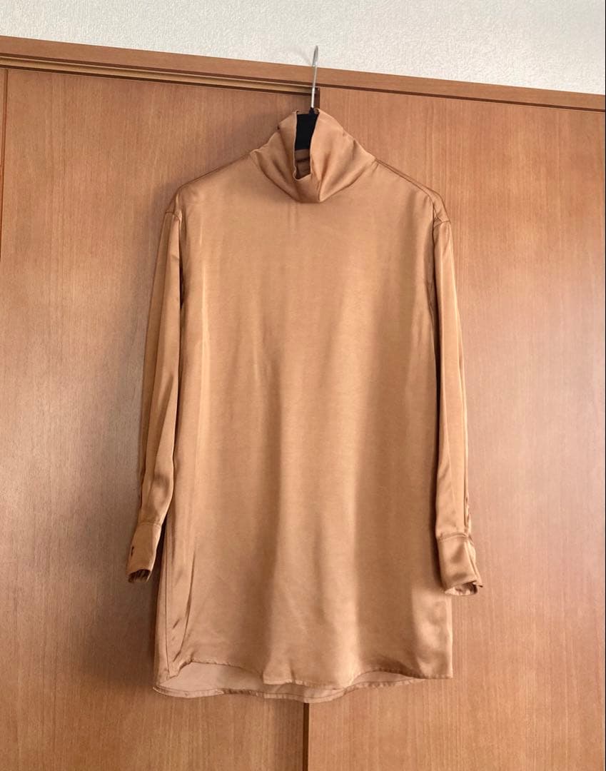 ドリスヴァンノッテン 21aw サテン ハイネック ブラウス 34M DRIES VAN NOTEN