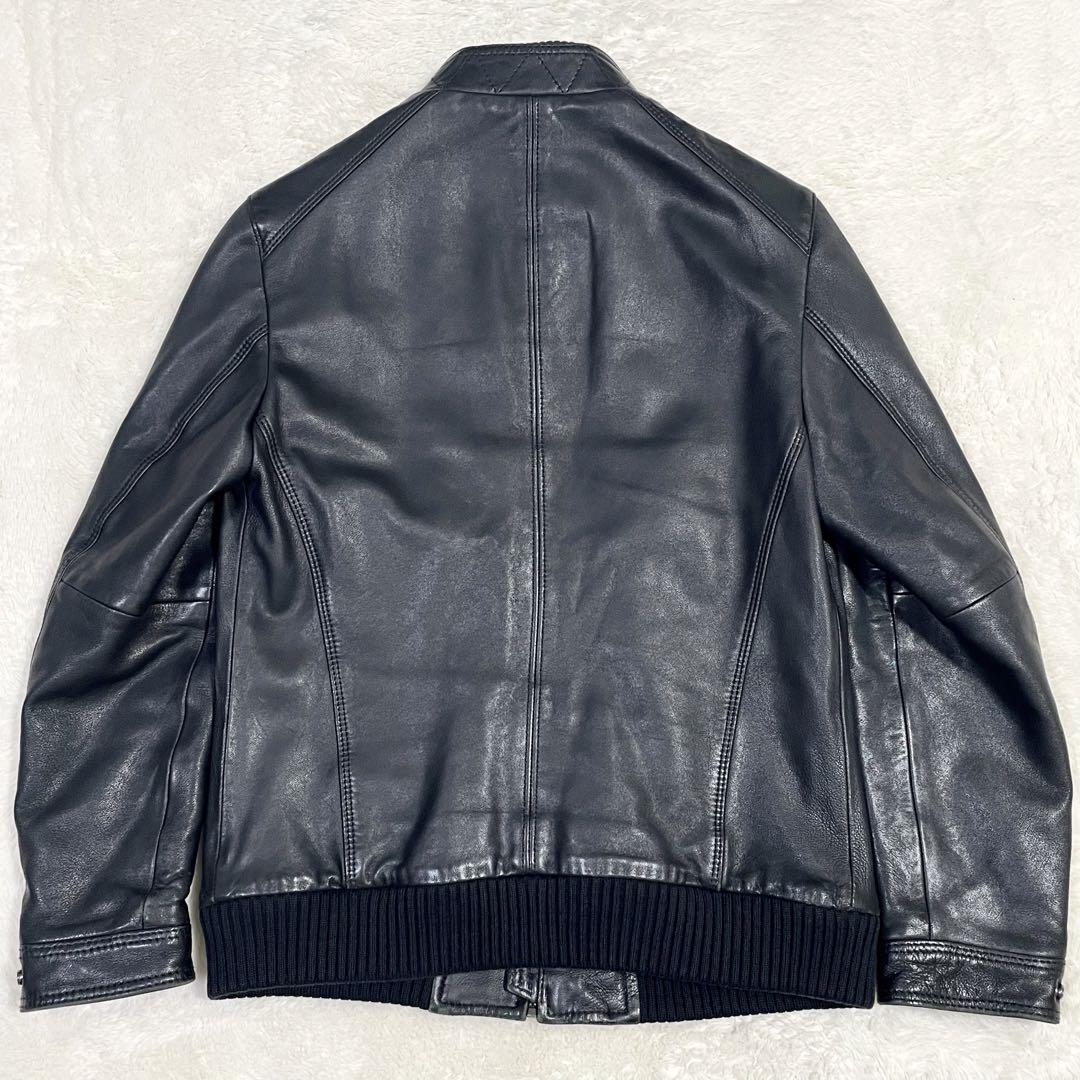 HUGO BOSS ヒューゴボス ラムスキン レザー ライダースジャケット S
