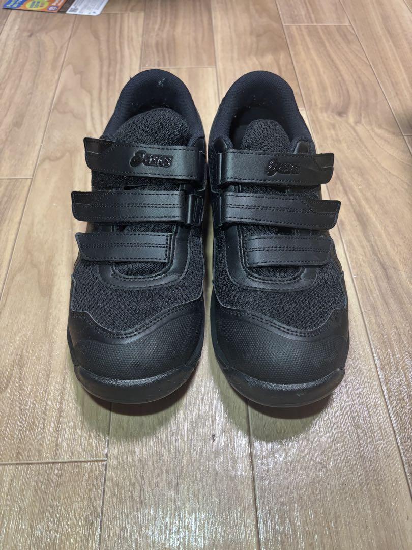 ASICS ブラック 安全靴 ベルクロ式　cp215