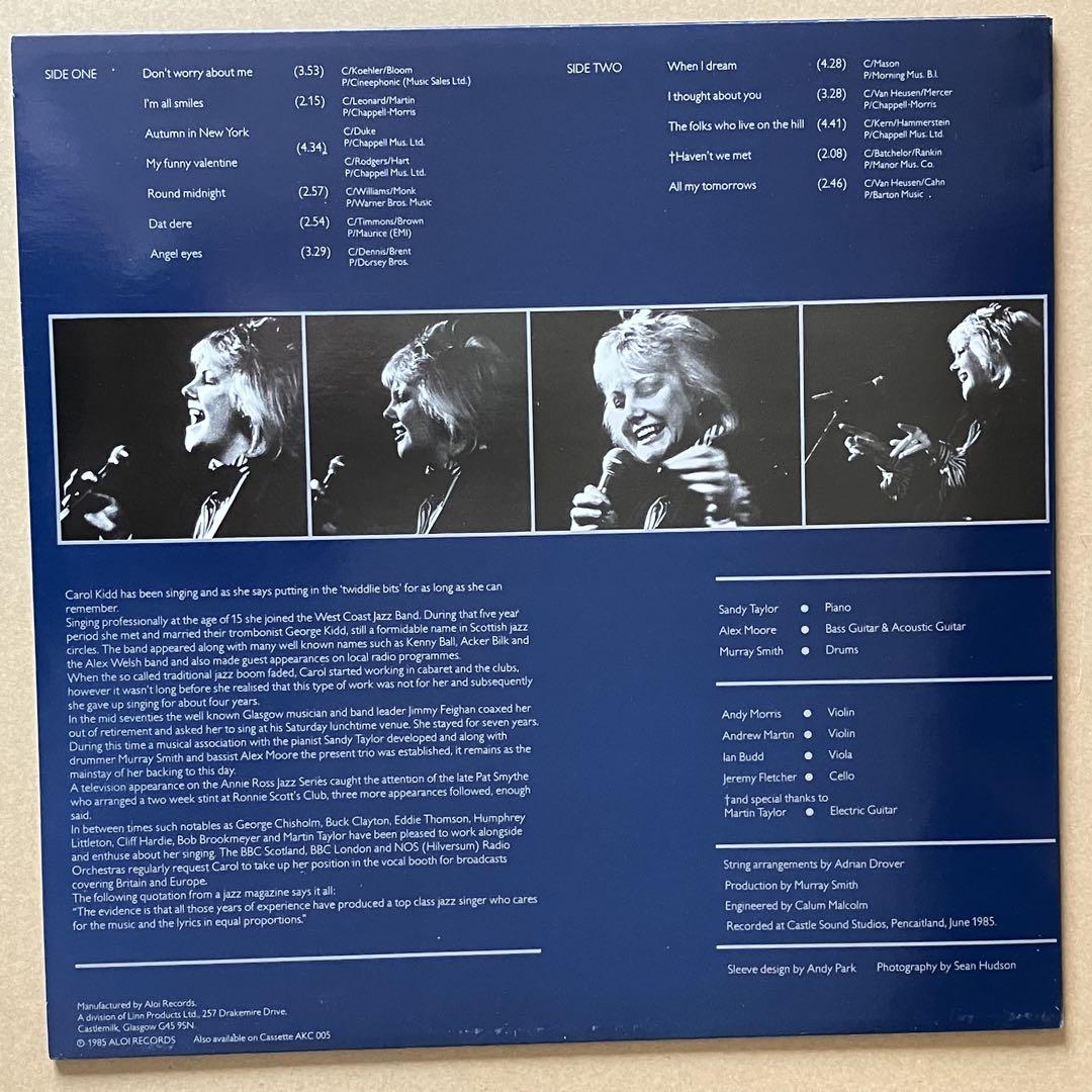 Carol Kidd – All My Tomorrows – Vinyl (LP, Album), 1985