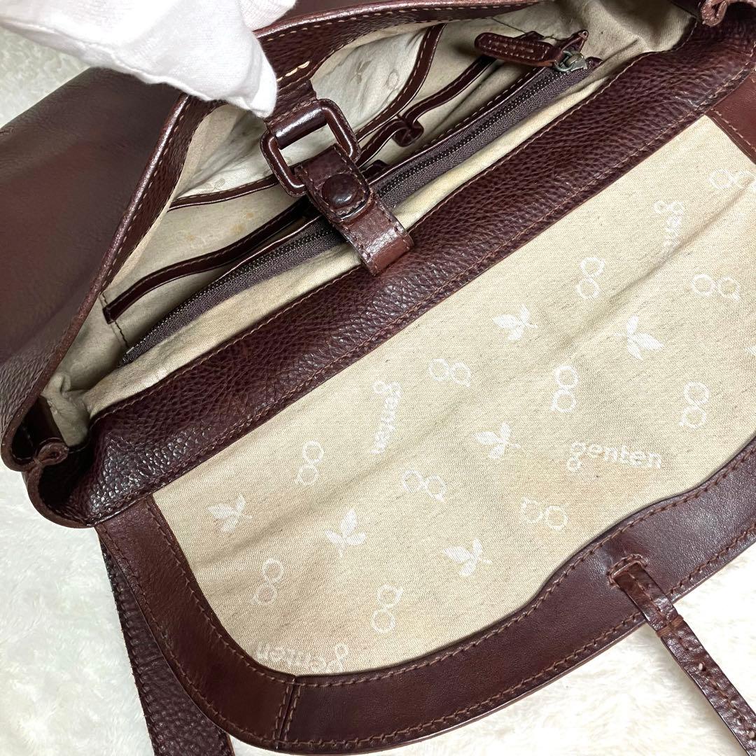良品✨ゲンテン　ショルダーバッグ　トスカ　オールレザー　斜め掛け　ヴィンテージ