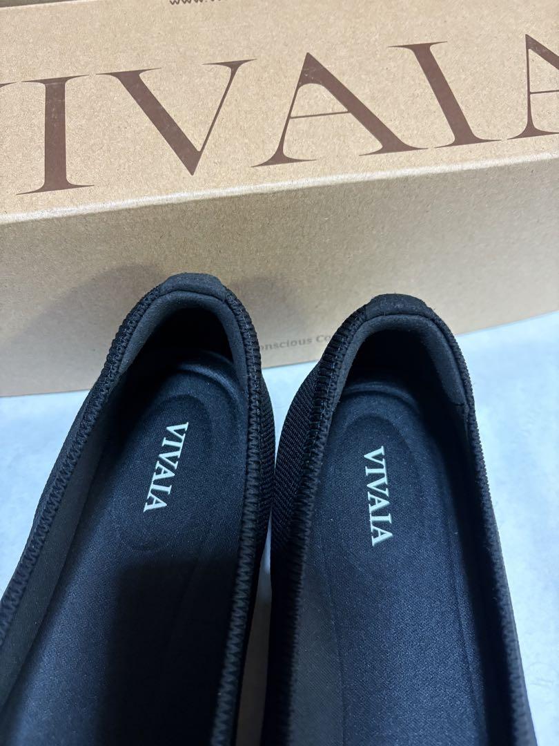 VIVAIA ポインテッドトゥ リボン付き フラットシューズ