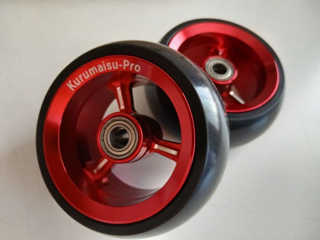 車椅子キャスター 赤