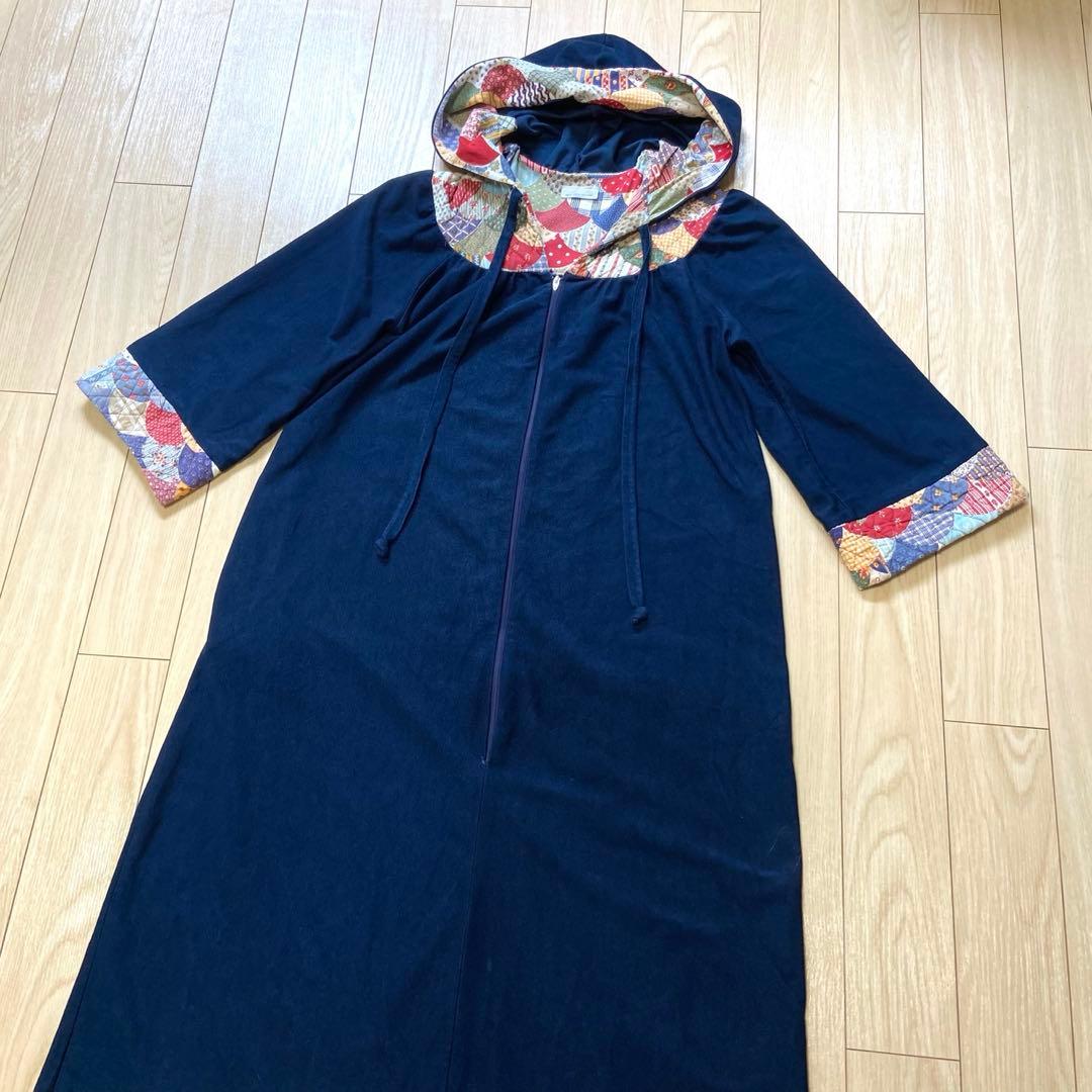 70s パッチワークキルティング フード付きワンピース SIZE J.C.PENNEY