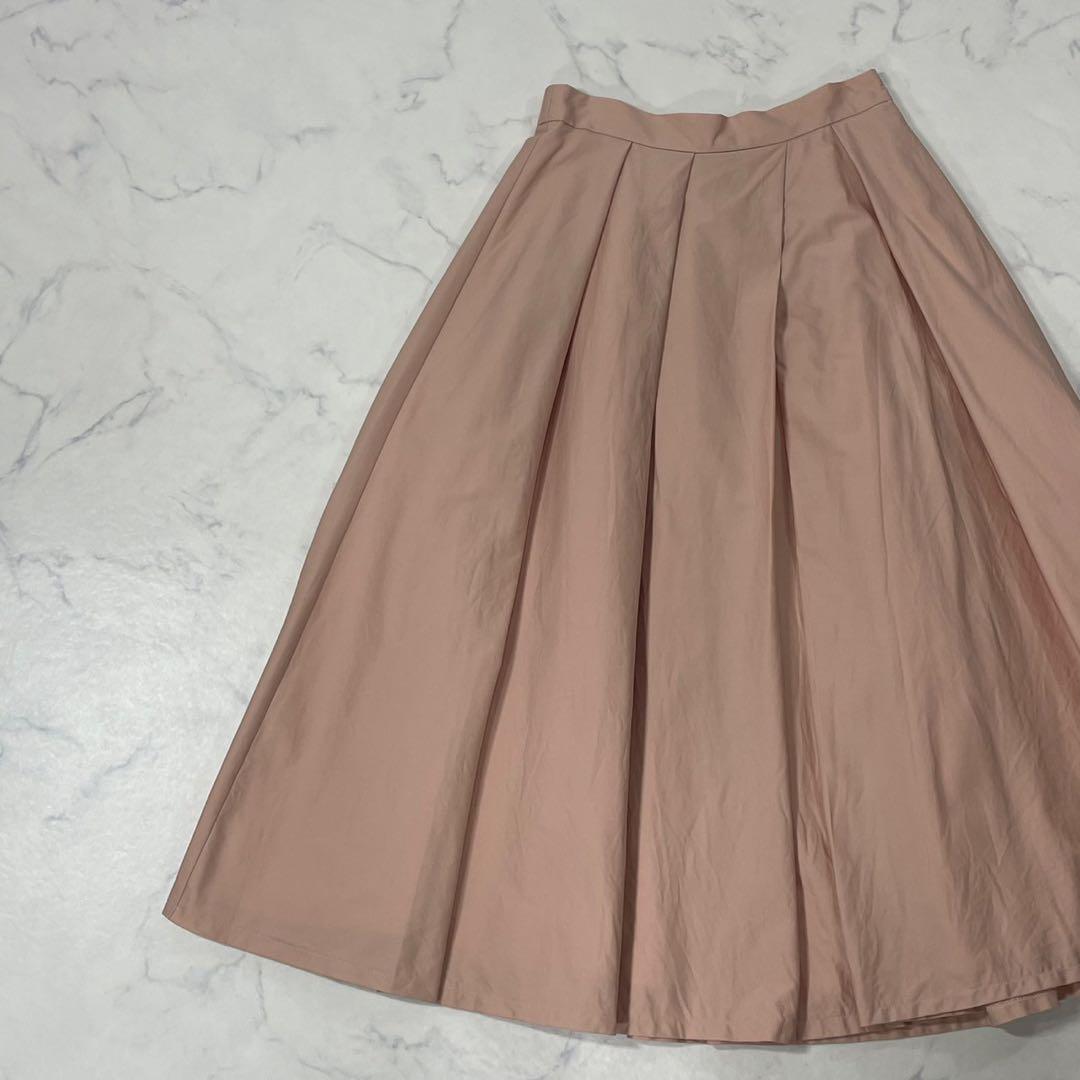 GRACE CONTINENTAL 切替 プリーツ フレア ひざ丈 スカート