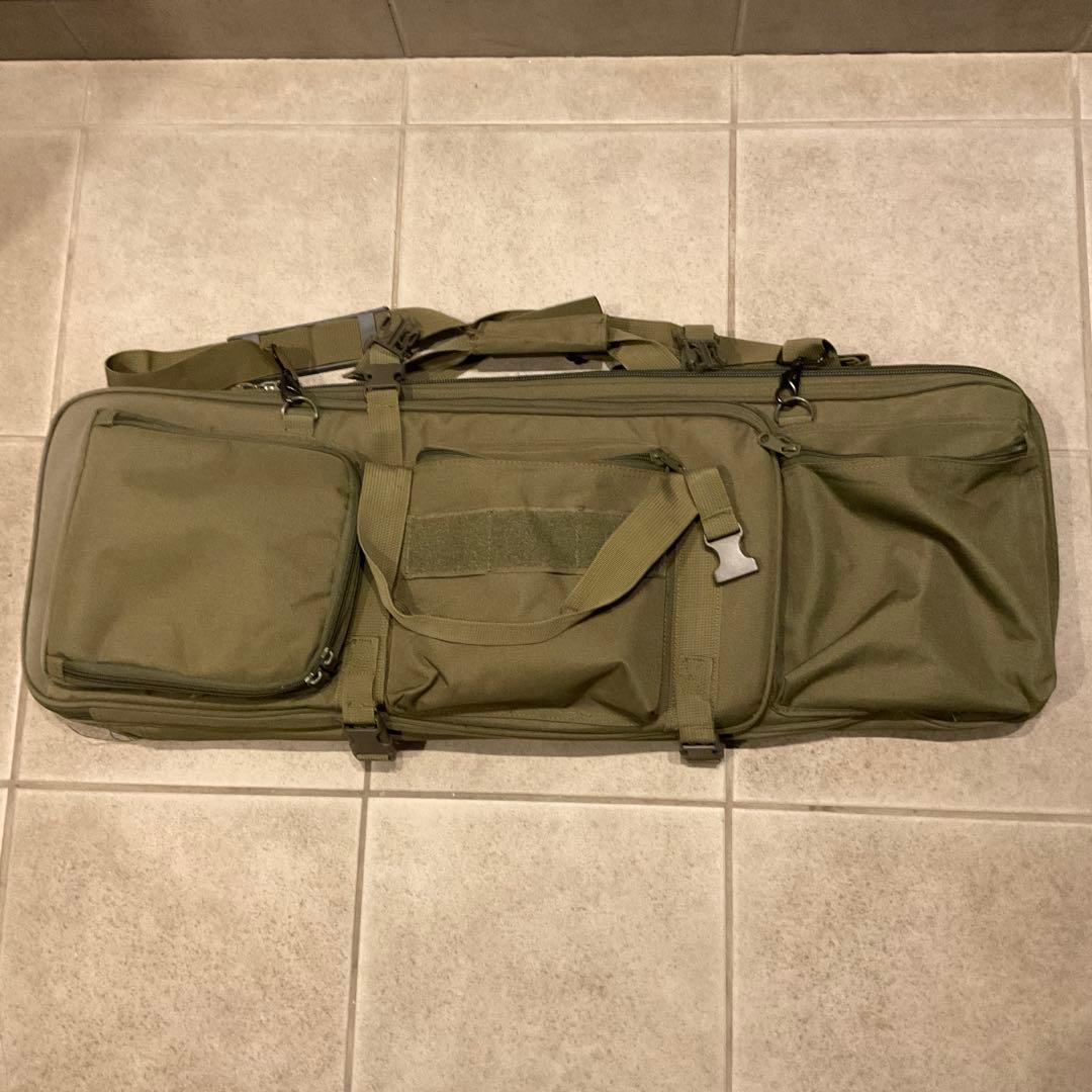 良品マルイ電動ガン収納可能ダブルソフトガンケースOD色80cm