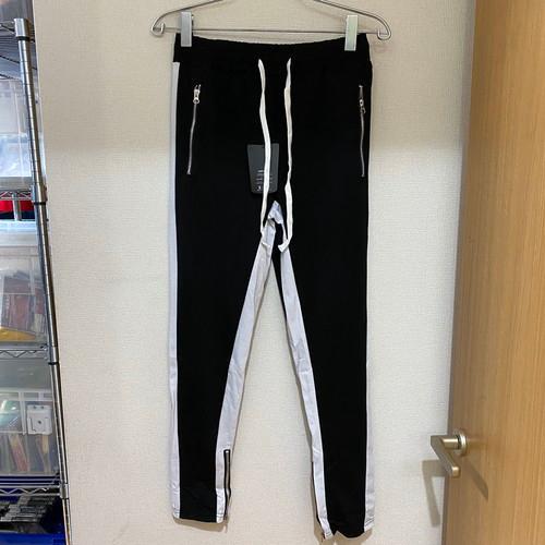 サイドライン スウエット 黒×白 M pRG9j-m88955521398 ストレッチ ジョガーパンツ スキニーパンツ 国産超激得